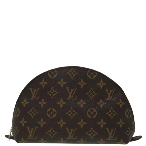 LOUIS VUITTON Monogram Trousse Demi Ronde Cosmetic Pouch M47520 LV Auth 91945 - Picture 1 of 14